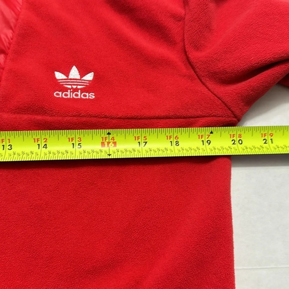 Adidas Fleece Zip Up Jacket Womens Size Large Zippered Pockets - Picture 9 of 10